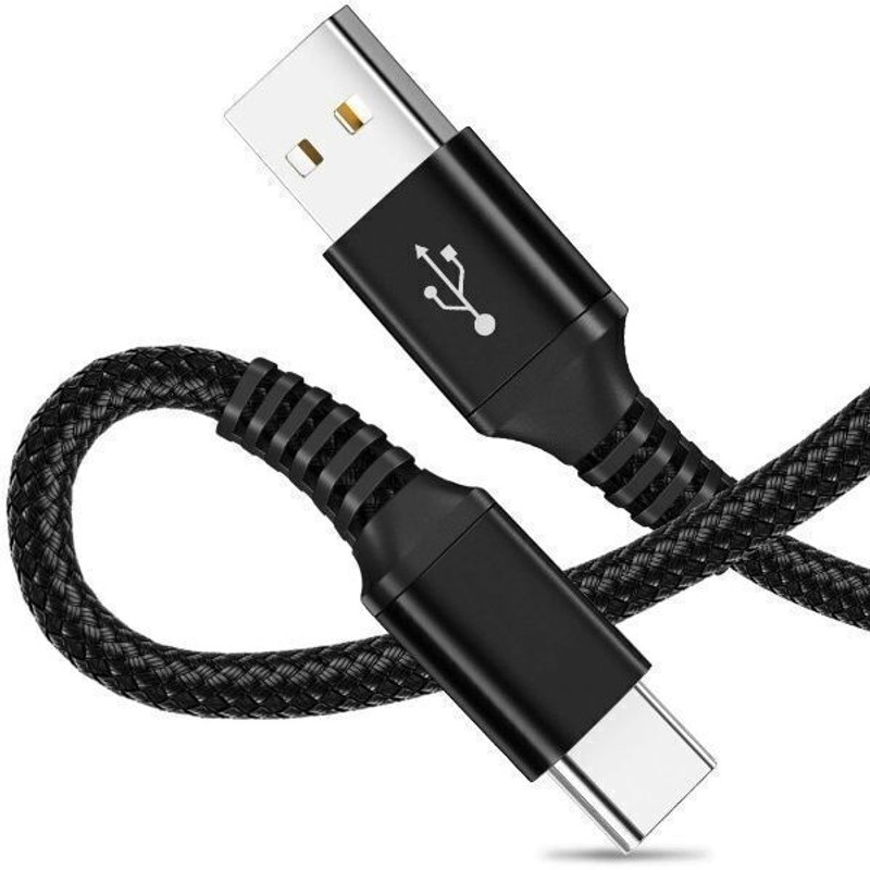 Chias USB Type C Cable 1 m Type-C Data and Charging Cable Nylon Braided USB Cable for Type-C Devices(Compatible with Type C Devices, Black, One Cable)