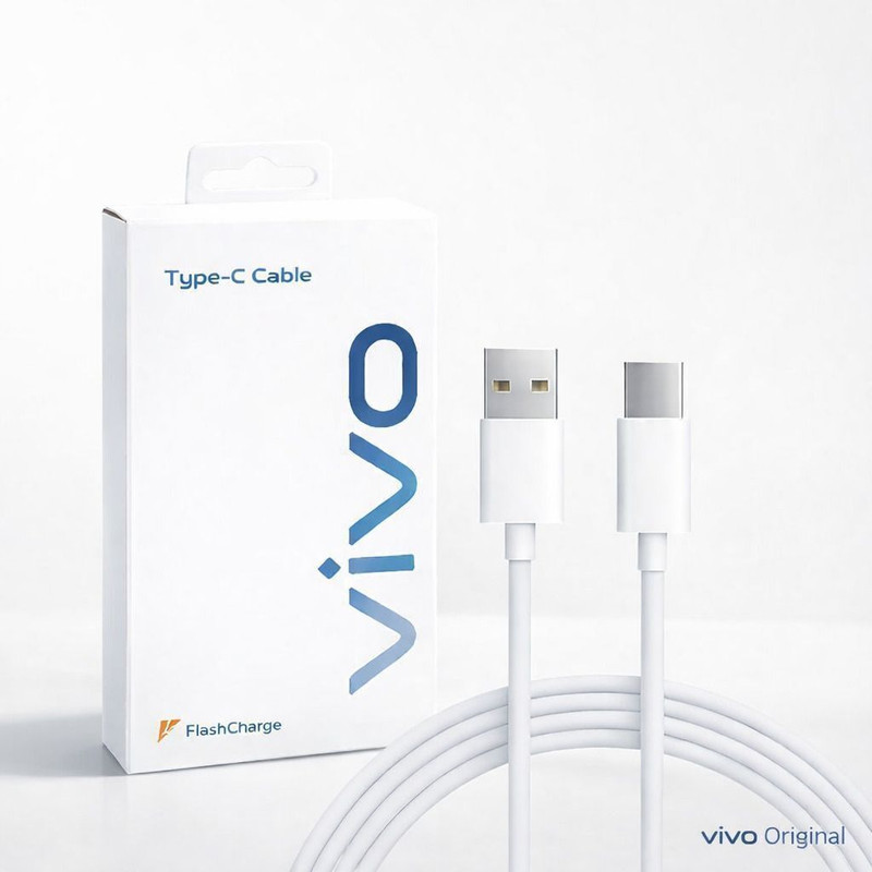 vivo USB Type C Cable 0.97 m Original USB-A to Type-C Charging Cable(Compatible with Y12s, Y15s, Y16, Y20, Y20i, Y21, Y21e, Y22, Y27, Y28, Y33s, Y35, Y50, Y51, Y53s, Y55, Y56, Y73, Y75, Y76, Y77, Y95, White, One Cable)