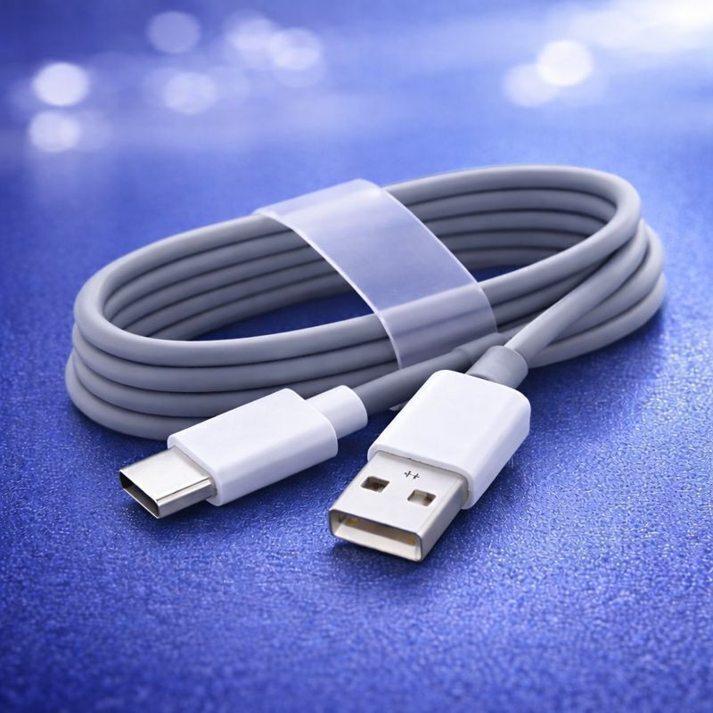 vivo USB Type C Cable 0.97 m Copper BK-C-50-A(Compatible with All Vivo Smartphones with Type-C Charging Port, Enabled Devics, Gray, White, One Cable)