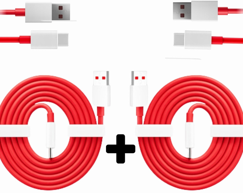 ChargHunt USB Type C Cable 10 A 1 m PVC PowerBoost Type-C Charging Cord Combo (1m, Red, Pack of 2(Compatible with Mobile, Powerbank, bluethoth, Tablet, Laptop, for All Type C Devices, Red, Pack of: 2)