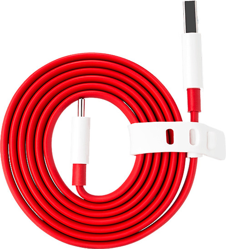OnePlus Flat Design USB-A to Type-C SUPERVOOC/WARP Charging Cable 1M 8A, Red Power Meter for Cables