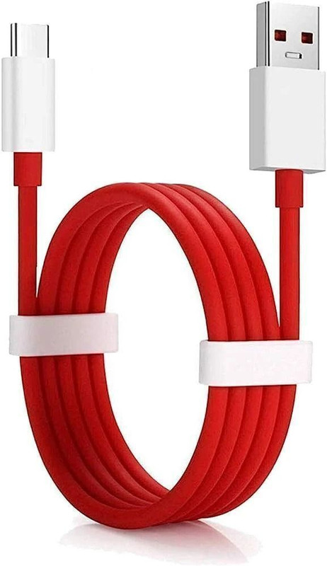 MAK USB Type C Cable 1 m USB Type C Cable 6 A 1 m 30W WARP/DASH CHARGING CABLE(Compatible with VOOC/DASH/WARP/DART CHARGING, Red, White, One Cable)