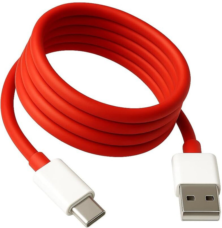 OnePlus USB Type C Cable 1 m 131(Compatible with OnePlus all Mobile Model, Red, One Cable)