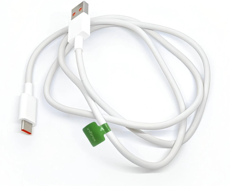 Infinix USB Type C Cable 1 m 45 WATT C045C(Compatible with For all infinix C Type phone ,, White, One Cable)