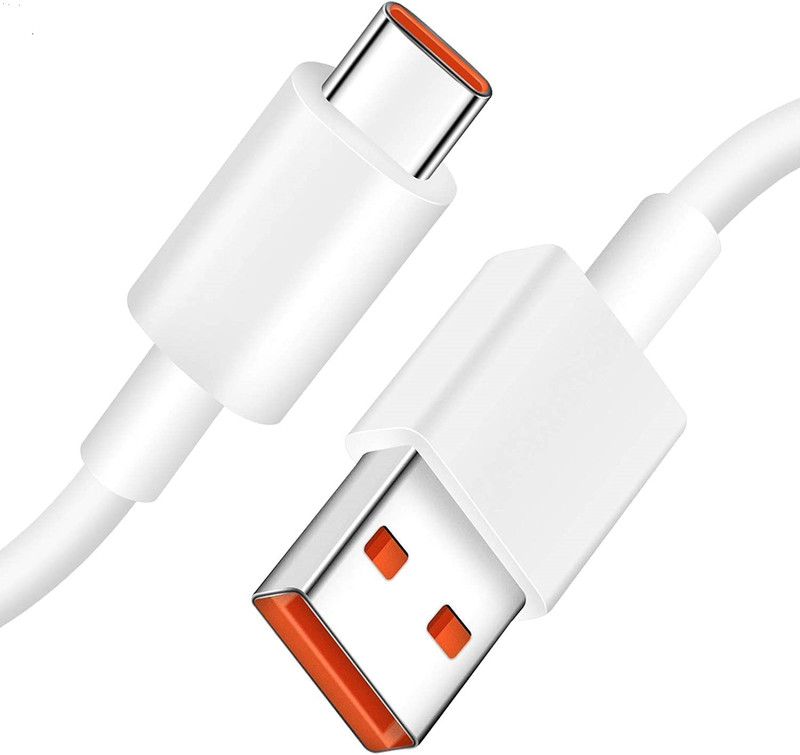 VOOCfiT USB Type C Cable 3 A 1 m Metal Braided TURBO 100% ORIGINAL Quick sonic charger SUPPORTED(Compatible with mi,Redmi,POCO(33W Turbo Charge) Redmi Note14,12,11,10S,10 Prime, 9T,C85,M7,M5,X3, White, One Cable)