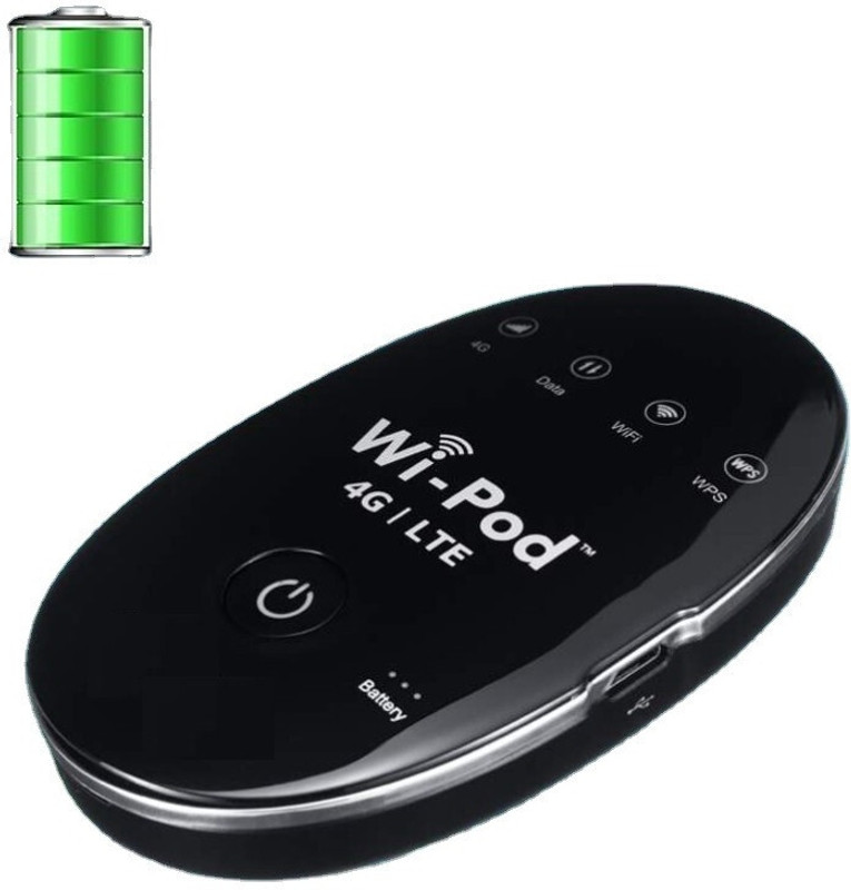 Wi-POD WD670 4G All Sim Supported Wi-FI Router(Sold By IT KING) 150 Mbps Data Card ,Calls not Supported(Black)