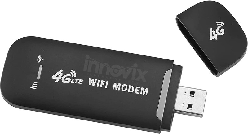 INNOVIX 3in1 4G LTE USB Modem With Wifi Hotspot Dongle 150 Mbps Data Card ,Calls not Supported(Black)