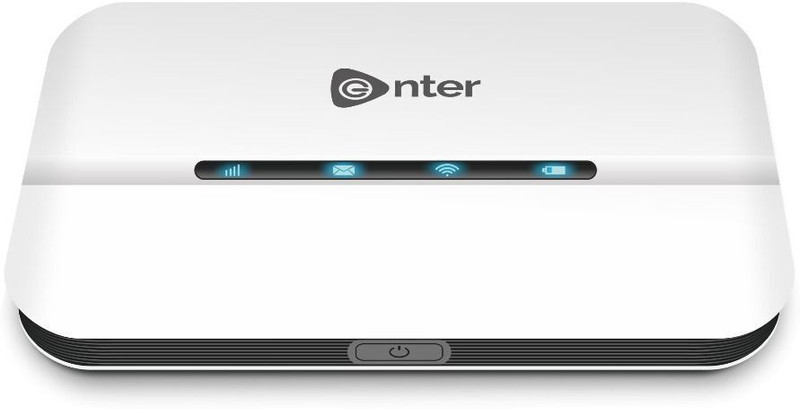 Enter 4G wi-fi hotspot dongle,all sim support,Plug nPlay 2100mAh battery,300Mbps,8user 300 Mbps Data Card ,Calls not Supported(White)