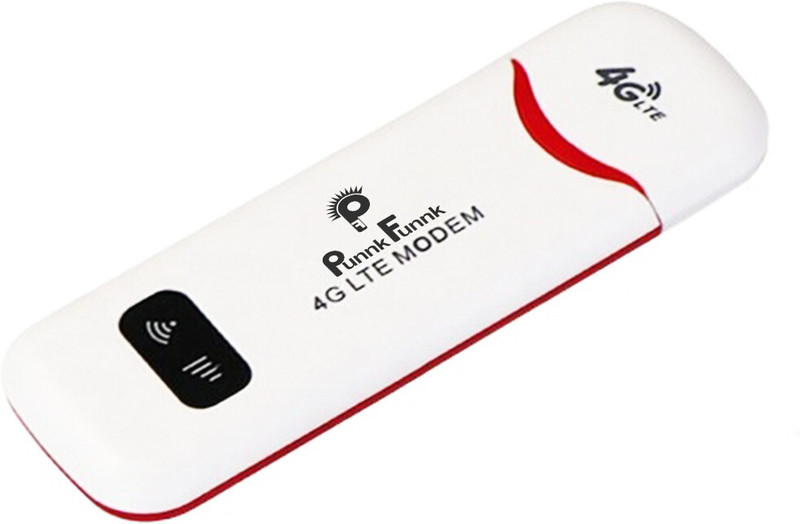 PunnkFunnk 4G Modem Router Pocket WIFI Modem Sim Card 4G Unlimited Modded Hotspot 150 Mbps Data Card ,Calls not Supported(White)