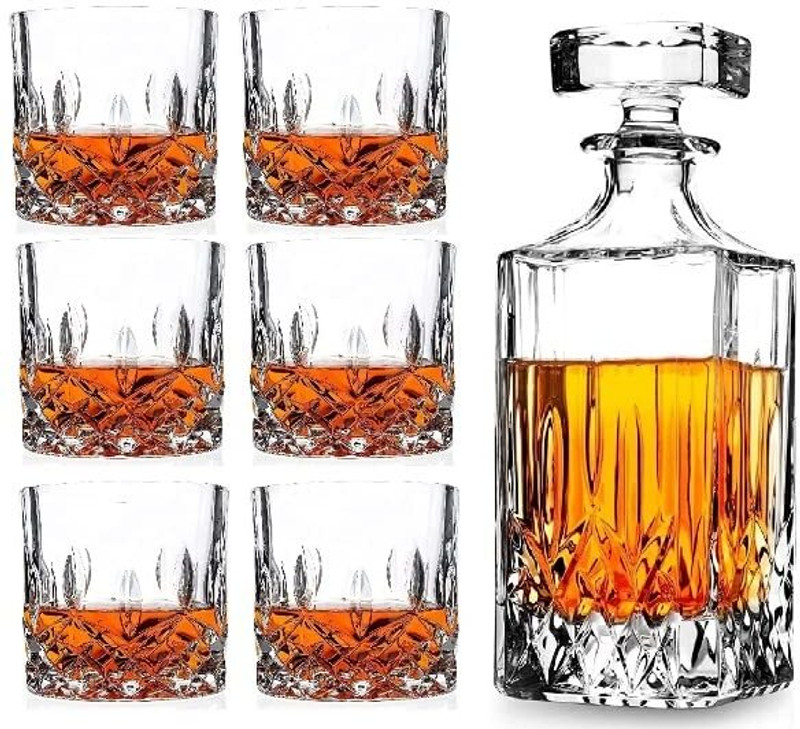 Bellemax Crafted One Scotch Decanter for Special Moment for Whiskey,Scotch, Beverages Decanter(Glass, 34 oz)