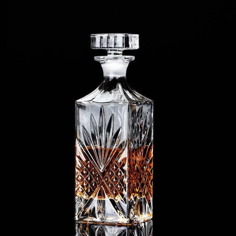 keya Elegant Cut Design Liquor Bottle for Wine, Scotch, Bourbon & Bar Décor Daily use & premium serving Decanter(Glass, 750 oz)