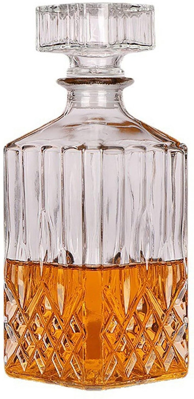 SHRUJA Whiskey Bottle Decanter for Whisky Scotch, Liquor, Vodka, Wine Decanter(Glass, 25.36 oz)