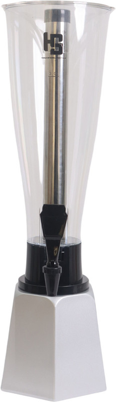 HS WORLD BEER TOWER WITH STAINLESS STEEL TUBES -3LTR -SILVER Decanter(Plastic, Stainless Steel, 101.442 oz)