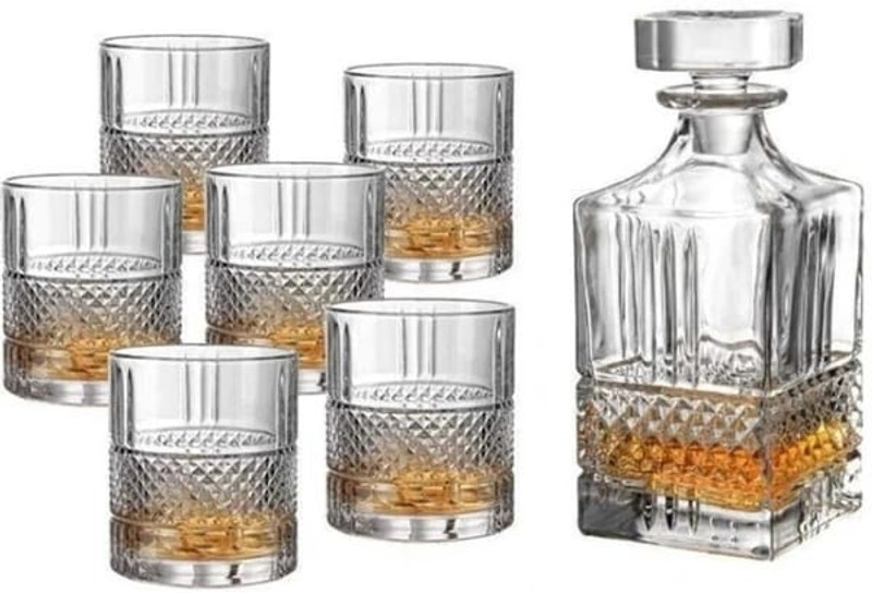 Aashvi Collections Square Glass Decanter for Whisky, Wine, Vodka, liquer, Scotch Decanter Decanter(Glass, 25 oz)