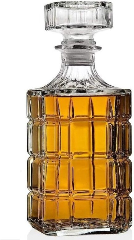 Shiv Kraft European Style Square Glass DIY Whiskey Decanter for Liquor Scotch Bourbon or Wine whiskey, wine Decanter(Glass, 900 oz)