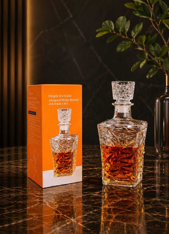 AVGLASSSTORE Crystal Whiskey Decanter 1000ml Whiskey / Scotch / Bourbon Lovers, Party Hosting & Entertaining Guests Decanter(Glass, 33.8 oz)