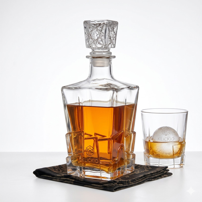Himannhome Frozen Crystal 1L Decanter Whisky, Wine, Vodka, Liquer, Scotch Decanter(Glass, 1000 oz)