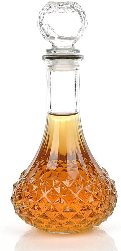 GOLDFINCH Crystal Whiskey Decanter Liquor for Alcohol, Wine, Scotch, Brandy Wine, Scotch, Bourbon Decanter(Glass, 33 oz)