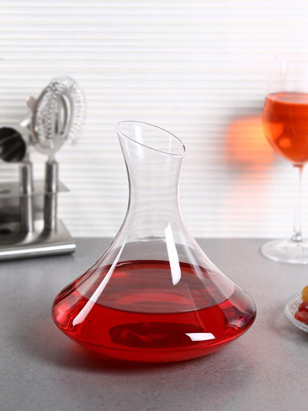Pure Source India Non Lead Crystal Bar Glass Decanter Serving and aerating red wines Decanter(Glass, 1500 oz)