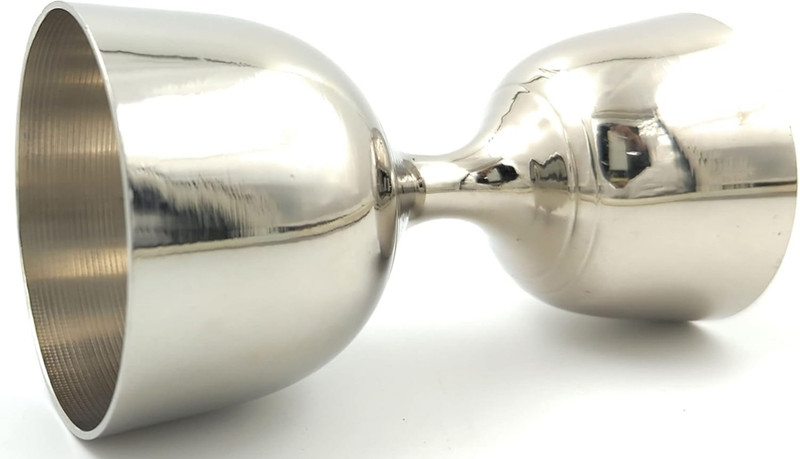 MDNSHO Engraved Peg Measure Cup with Decorative Box, 30 ml / 60 ml, Silver Finish Hottel Decanter(Stainless Steel, 60 oz)
