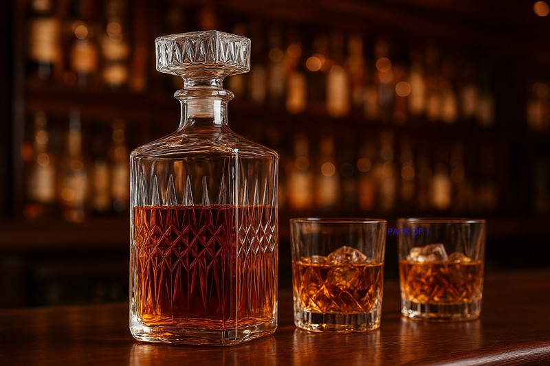 Zashvi Whiskey Decanter for Scotch,Liquor,Vodka -Irish Cut-1000 ML- GlassT SOFTDRINK AND WHISKEY Decanter(Glass, 1000 oz)
