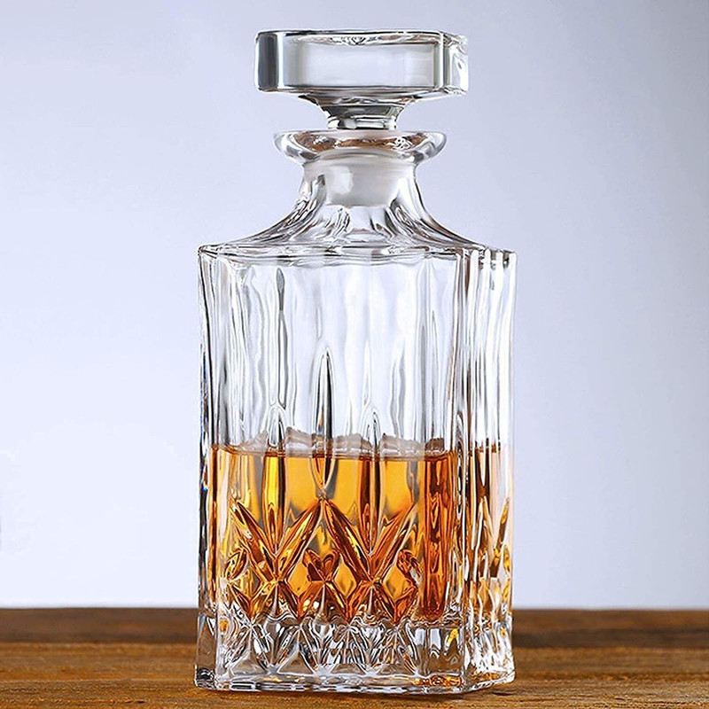 PRAYAN ENTERPRISE Premium Crystal Glass Whiskey Decanter with Stopper barware Decanter(Glass, 1000 oz)