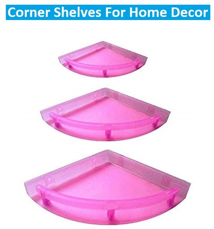 SINAL Set of 3 Plastic Bathroom Corner Shelf (CS2) Decanter(Plastic, 1 oz)