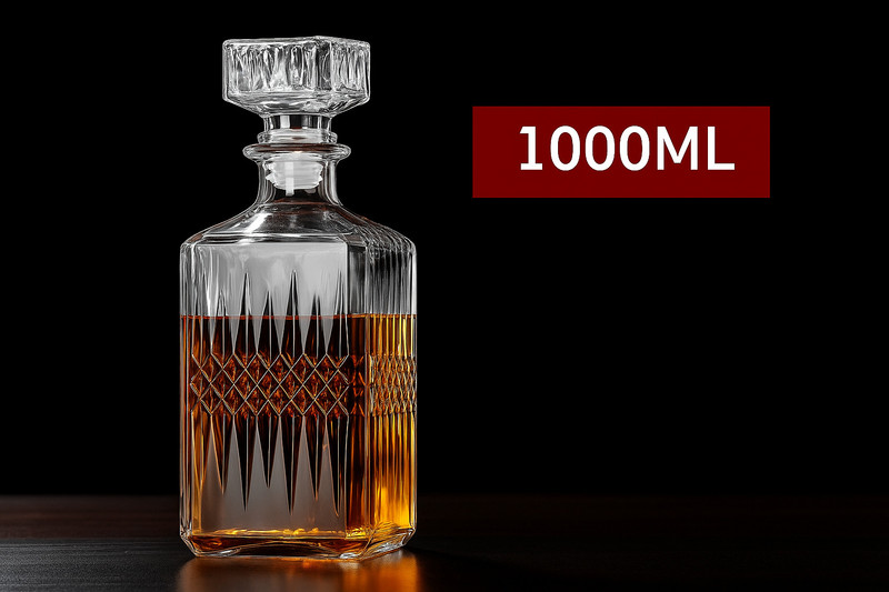 Lumevo Premium Cut Glass Whiskey Decanter 1000ml Liquor Decanter(Glass, 33.8 oz)