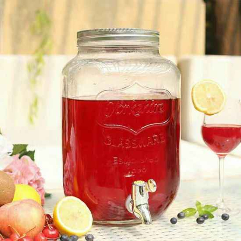 SMILERY Water Pitcher for Detox Water | 4 Liter Dispenser Decanter(Glass, 135 oz)