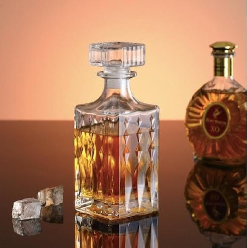 okechuku Glass Decanter Wine Enhances Flavor & Aroma, Sleek Design for Home Bar, Decanter(Glass, 25 oz)