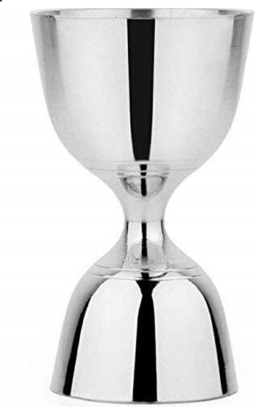 DULARIYA Stainless Steel Jigger Double Sided Peg Measure (60ml and 30ml, Silver) (pack of 1) all Decanter(Stainless Steel, 60 oz)