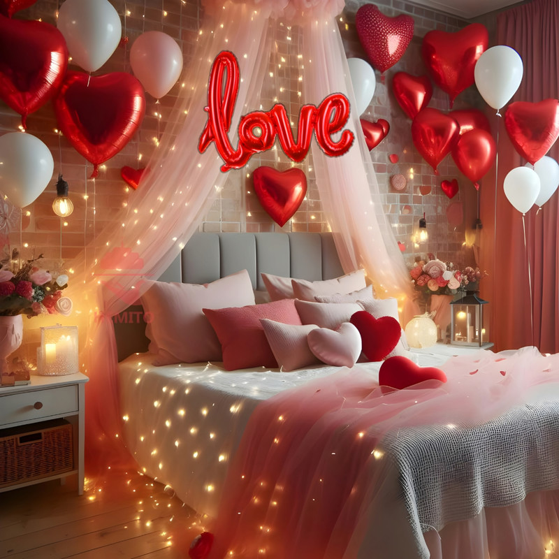 LOONS PEDDLER Red VALENTINE-15 (LOVE + NET LED R, 2 HOOK + 4 RED DIL + 20 RED WHT)