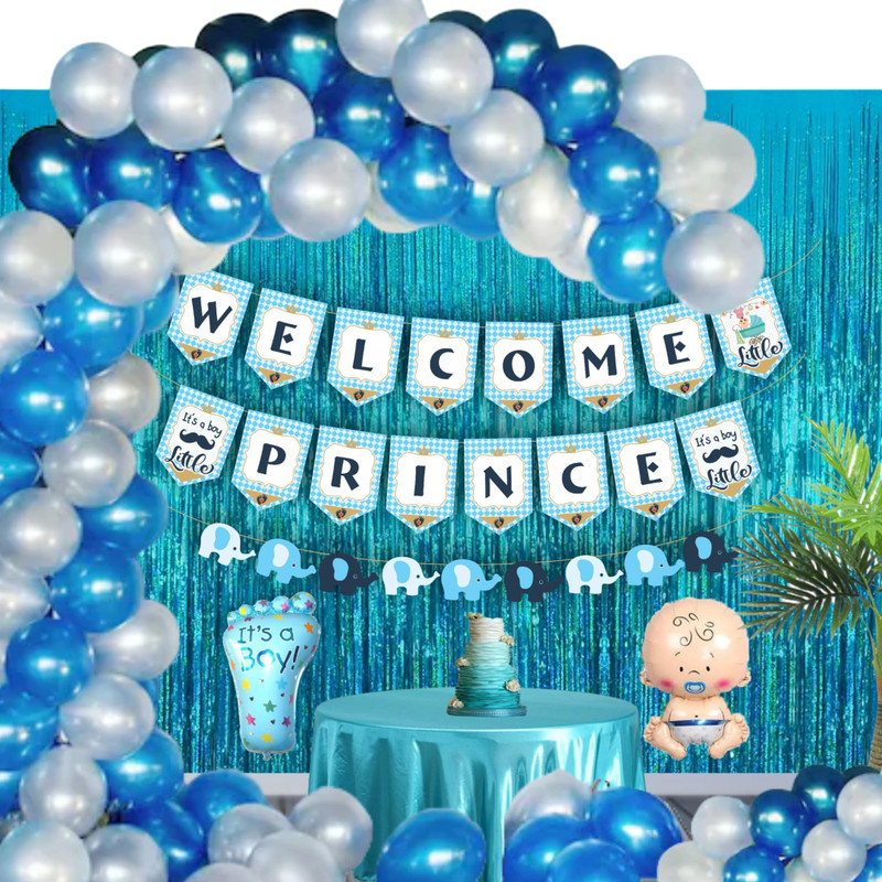 The Decor Queen Blue, Silver Welcome Prince Kit 44 Pcs