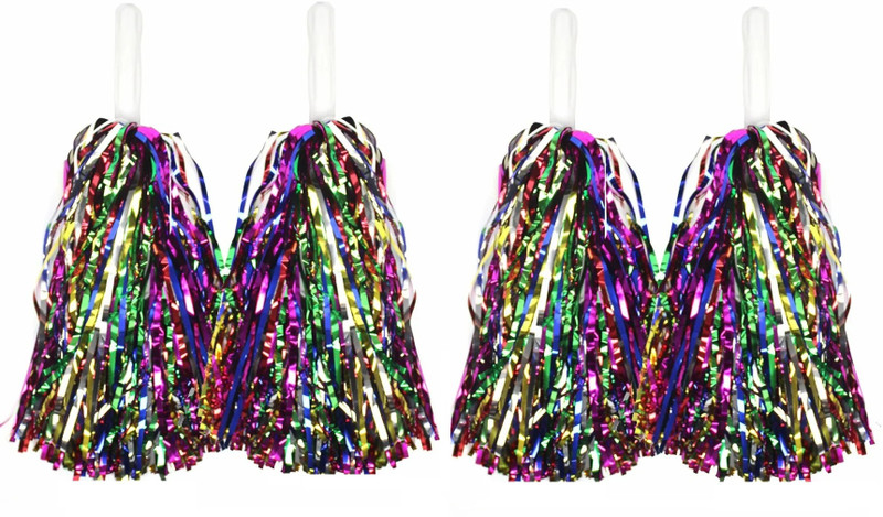 MOREL Multicolor CHEERLEADER POM FOR SPORT TEAM SPIRIT CHEERING DANCE CELEBRATION FLUFFY METALLIC