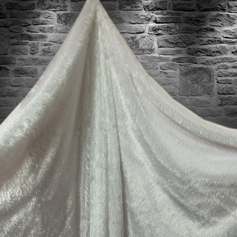 frilt white fur fabric width - 60 Inches/ Length - 2 Meter. Use for Baby photoshoot, Product Photoshoot, Soft toy making