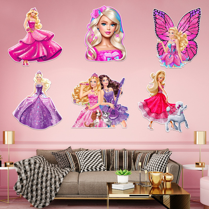 ZYOZI Pink Barby Theme Birthday Decorations Cardstock Cutout - Girls Birthday (Pack of 7)