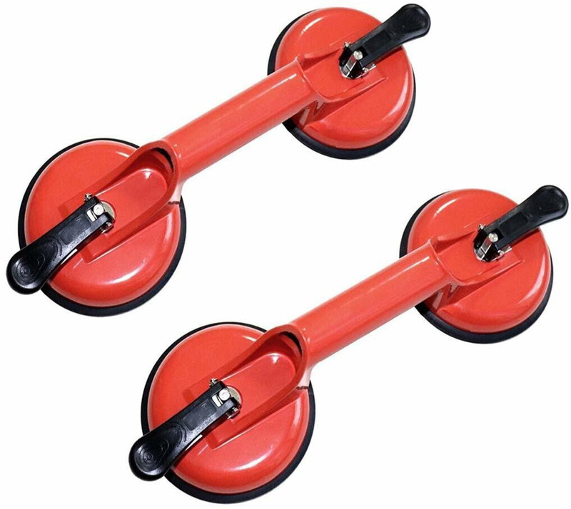 HBD SALES Two Suction Cup Head Glass Carrying Vacuum Gripper Double Claw Handle, Glass Lifter Puller Lever Tool Holder, 100 Kg Capacity, Tiling Hand Tool, Easy To Lift the Glass Marbal Tiles Granite stone Mirror etc Lever Tool(20 cm)
