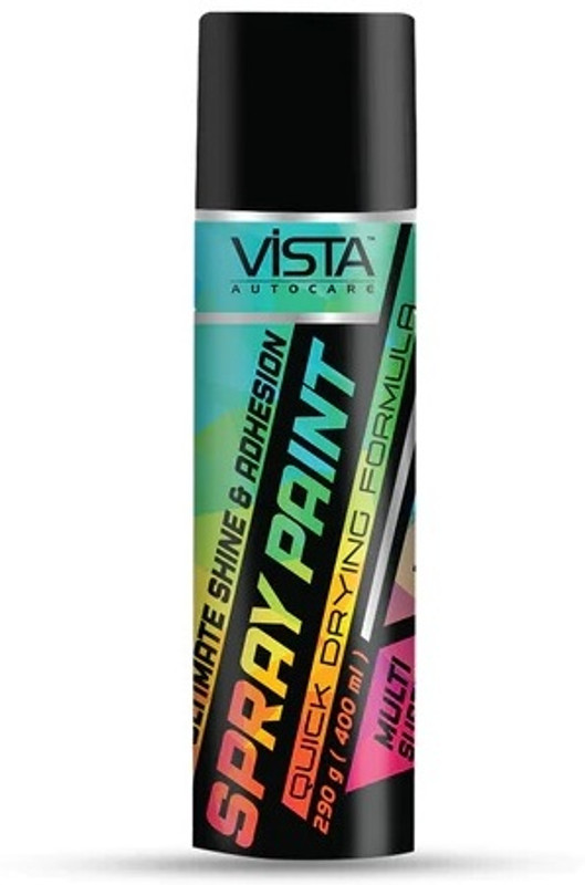 Vista Auto Care Black Spray Paint 400 ml(Pack of 1)