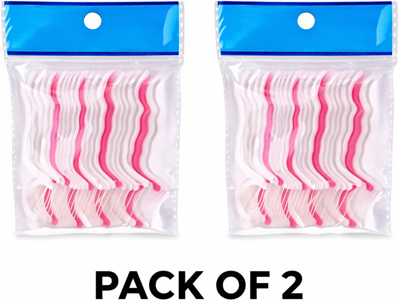 rcomena 40 Pcs Disposable Oral Gum Teeth Clean Floss Thread Dental Nylon Wire Flossers(7.8 cm, Pack of 40)
