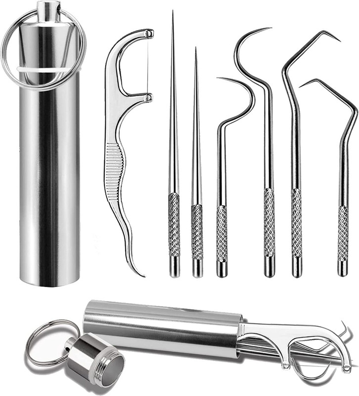 Maxxlite Stainless Steel Toothpicks Pocket Set Reusable Metal Toothpicks Cleaning Kit(3.8 cm)