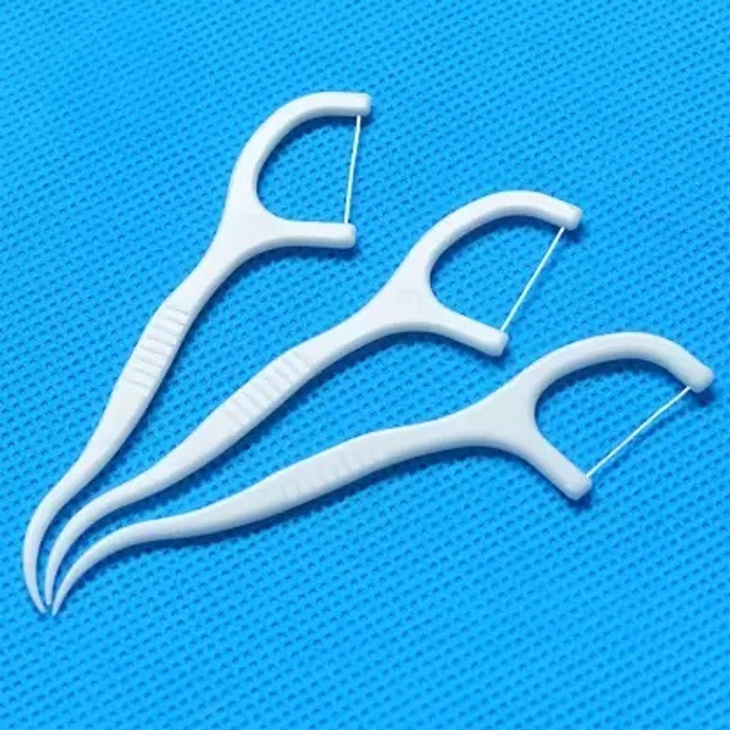 KitchenFest ® 3 in 1 Teeth Cleaning Dental Floss Stick Disposable Oral Care Toothpick.(Pack of 50)