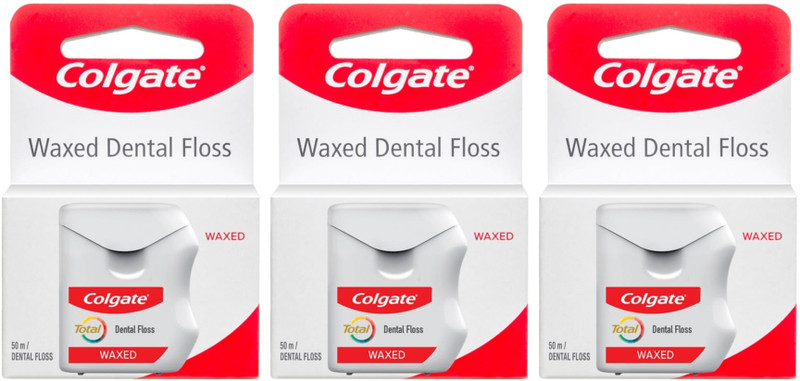 Colgate Total Waxed Dental Floss 3x50M (Pack of 3, 50M each)(Pack of 3)