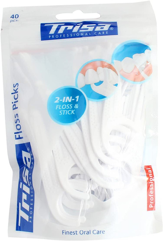 Trisa 2-in-1 Floss Picks(Pack of 40)