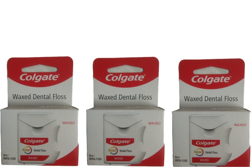 Colgate Total Waxed Dental Floss 3x50M (Pack of 3, 50M each)  (Pack of 3)