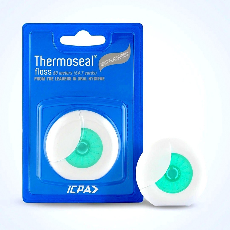 Thermoseal dental floss,interdental cleaning particles from tight areas in teeth 50mtr,2pcs(Pack of 2)