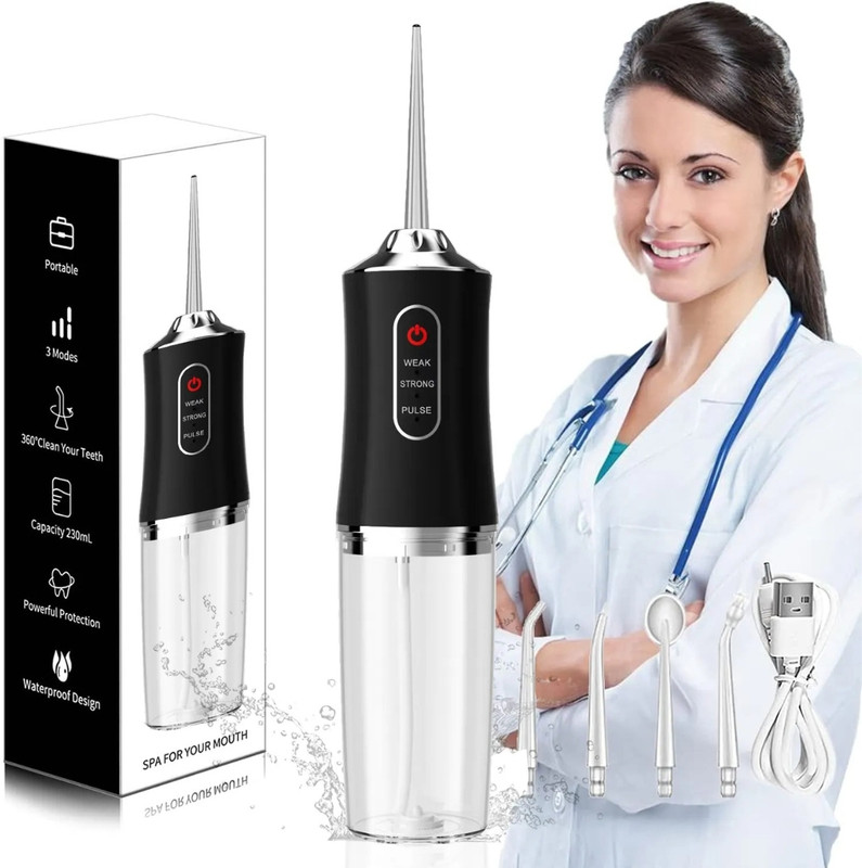 Amso Water Dental Flosser for Teeth Cordless | Removers 99% Food Residues