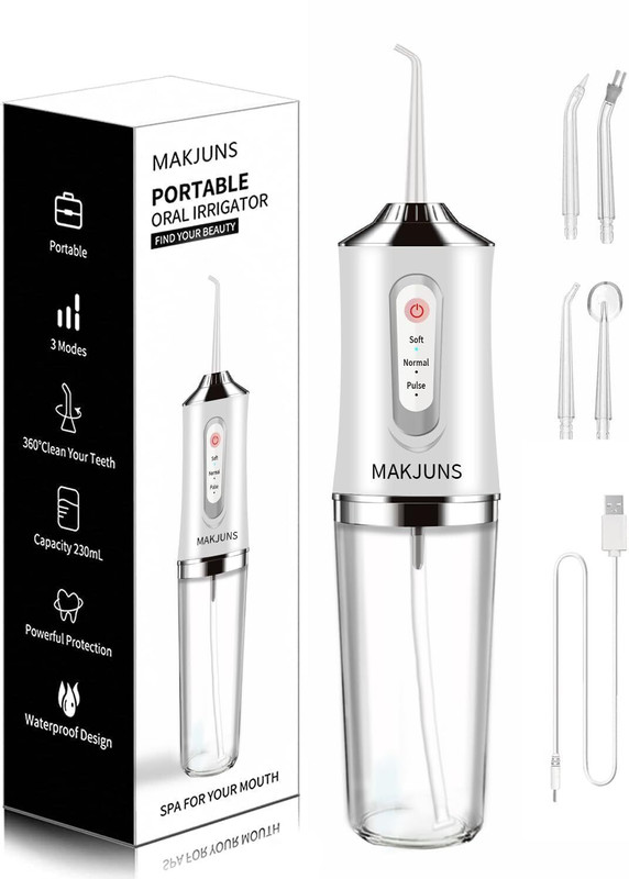 Amso Cordless Electric Water Flosser for Teeth - Rechargeable Water Jet Flosser