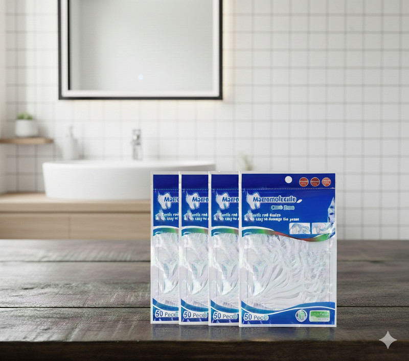 BEAUTYBRIGHT Tooth Cleaning Dental Floss Pack-4(200Psc)DNT48(7 cm, Pack of 4)