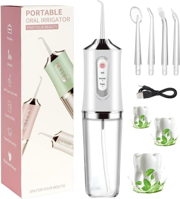 Queue Portable Oral Irrigator | Dental Flosser for Teeth Braces & Gums