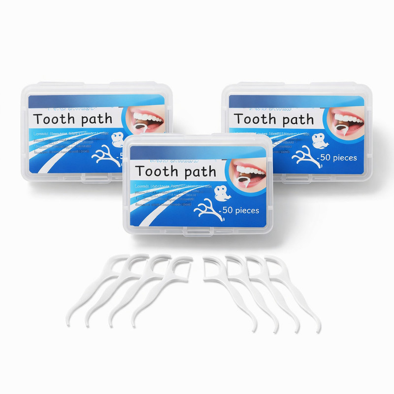 HANORA 50.PCS-Tooth Path Complete Smile Protection Dental Floss Pick Kit(2.95 cm, Pack of 50)